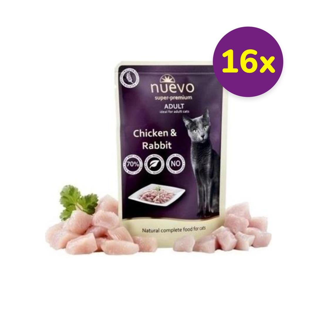 NUEVO cat Adult Chicken & Rabbit bal. 16 x 85 g kapsičky
